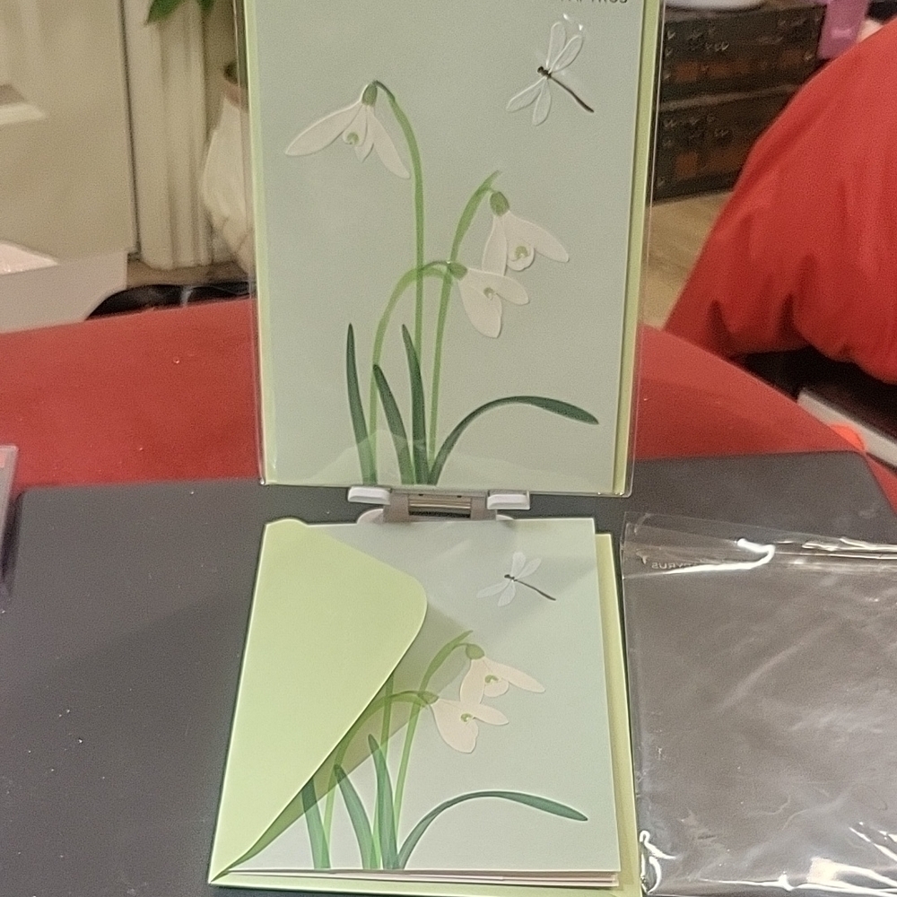 Papyrus Green Floral Dragonfly Card